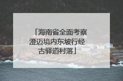 海南省全面考察澄迈境内东坡行经古驿道村落
