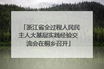 浙江省全过程人民民主人大基层实践经验交流会在桐乡召开