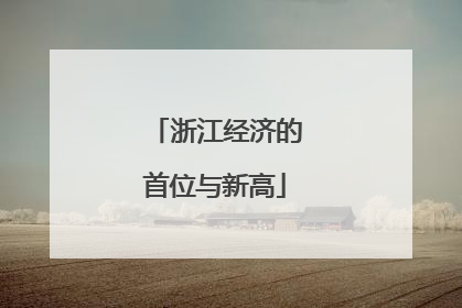 浙江经济的首位与新高