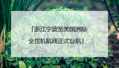 浙江宁波至美国洲际全货机航线正式复航