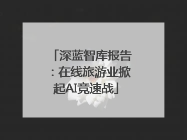 深蓝智库报告：在线旅游业掀起AI竞速战