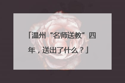 温州“名师送教”四年，送出了什么？