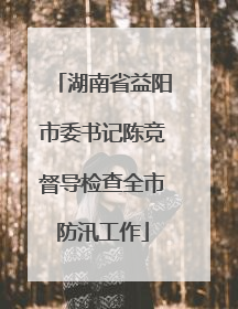 湖南省益阳市委书记陈竞督导检查全市防汛工作