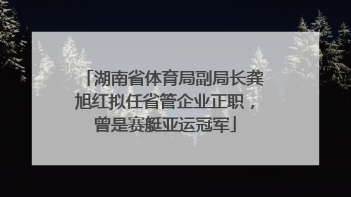 湖南省体育局副局长龚旭红拟任省管企业正职，曾是赛艇亚运冠军