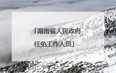 湖南省人民政府任免工作人员