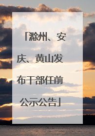 滁州、安庆、黄山发布干部任前公示公告