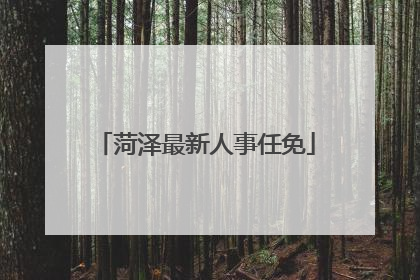 菏泽最新人事任免