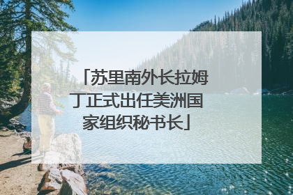 苏里南外长拉姆丁正式出任美洲国家组织秘书长