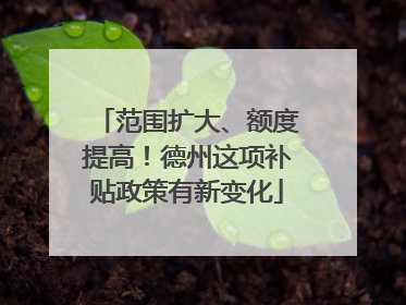 范围扩大、额度提高！德州这项补贴政策有新变化