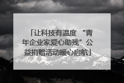 让科技有温度 “青年企业家爱心助残”公益捐赠活动暖心启航