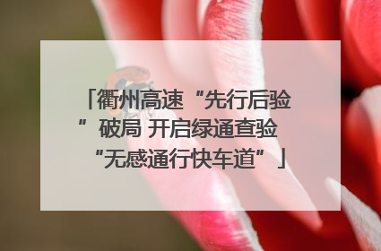 衢州高速“先行后验”破局 开启绿通查验“无感通行快车道”