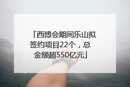 西博会期间乐山拟签约项目22个，总金额超550亿元