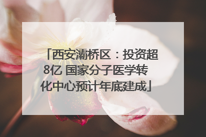 西安灞桥区：投资超8亿 国家分子医学转化中心预计年底建成