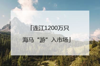 连江1200万只海马“游”入市场