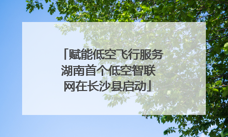 赋能低空飞行服务 湖南首个低空智联网在长沙县启动
