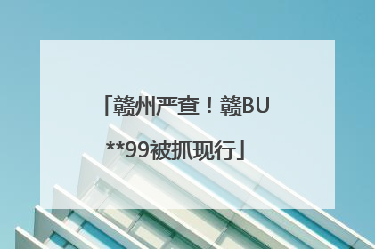 赣州严查！赣BU**99被抓现行