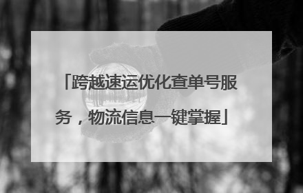跨越速运优化查单号服务，物流信息一键掌握