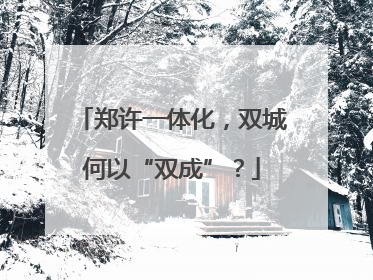 郑许一体化，双城何以“双成”？