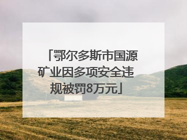鄂尔多斯市国源矿业因多项安全违规被罚8万元