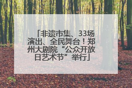 非遗市集、33场演出、全民舞台！郑州大剧院“公众开放日艺术节”举行