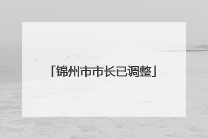 锦州市市长已调整