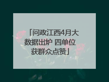 问政江西4月大数据出炉 四单位获群众点赞
