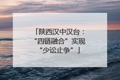 陕西汉中汉台：“四链融合”实现“少讼止争”