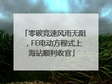 零碳竞速风雨无阻，FE电动方程式上海站顺利收官