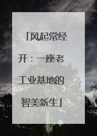 风起常经开：一座老工业基地的智美新生