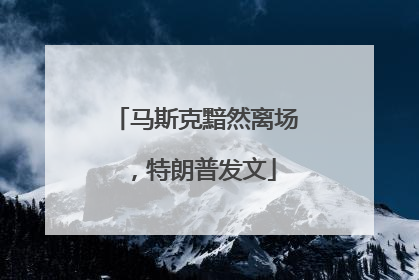 马斯克黯然离场，特朗普发文