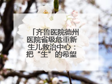 齐鲁医院德州医院省级危重新生儿救治中心：把“生”的希望送到千家万户