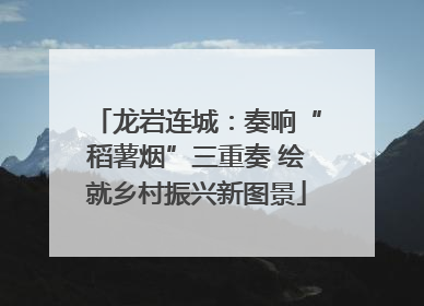 龙岩连城：奏响“稻薯烟”三重奏 绘就乡村振兴新图景