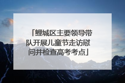 鲤城区主要领导带队开展儿童节走访慰问并检查高考考点
