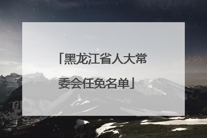 黑龙江省人大常委会任免名单