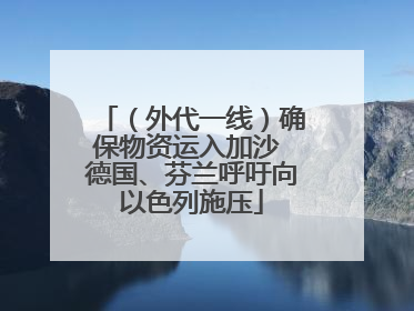 （外代一线）确保物资运入加沙 德国、芬兰呼吁向以色列施压