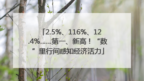 2.5%、116%、12.4%……第一、新高！“数”里行间感知经济活力