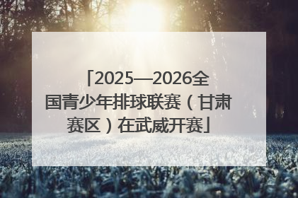 2025—2026全国青少年排球联赛（甘肃赛区）在武威开赛