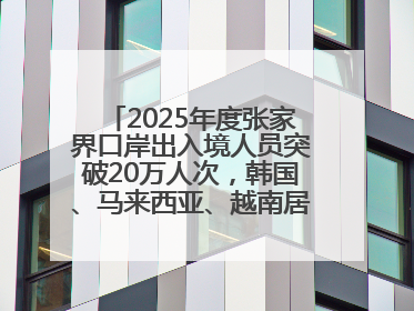2025年度张家界口岸出入境人员突破20万人次，韩国、马来西亚、越南居客源国前三