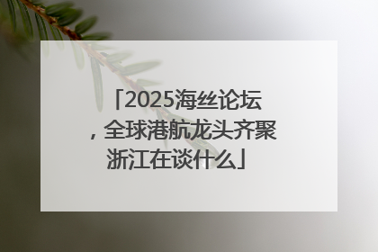 2025海丝论坛，全球港航龙头齐聚浙江在谈什么