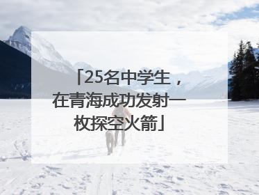 25名中学生，在青海成功发射一枚探空火箭