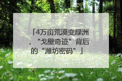 4万亩荒漠变绿洲，“戈壁奇迹”背后的“潍坊密码”