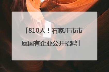 810人！石家庄市市属国有企业公开招聘