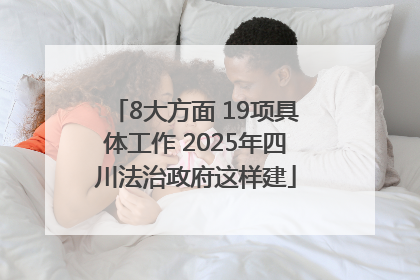 8大方面 19项具体工作 2025年四川法治政府这样建